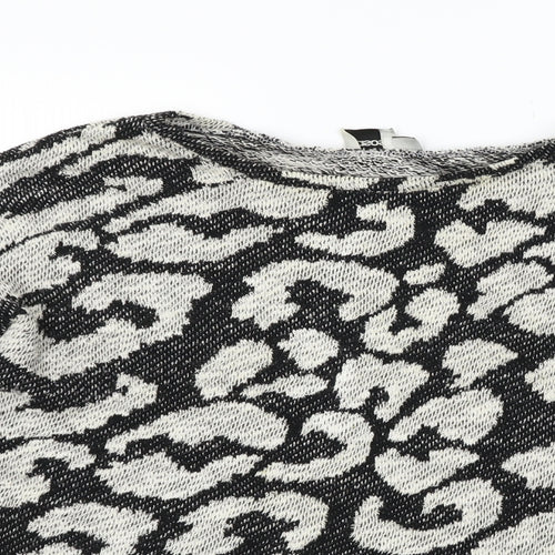 ASOS Womens Black Geometric  Pullover Jumper Size 10