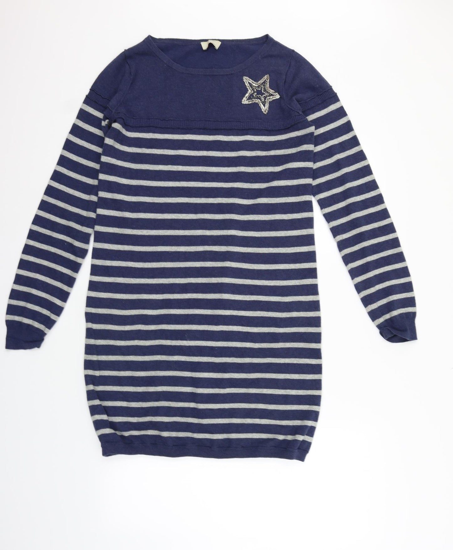Wrap Womens Blue Striped  Jumper Dress  Size 12