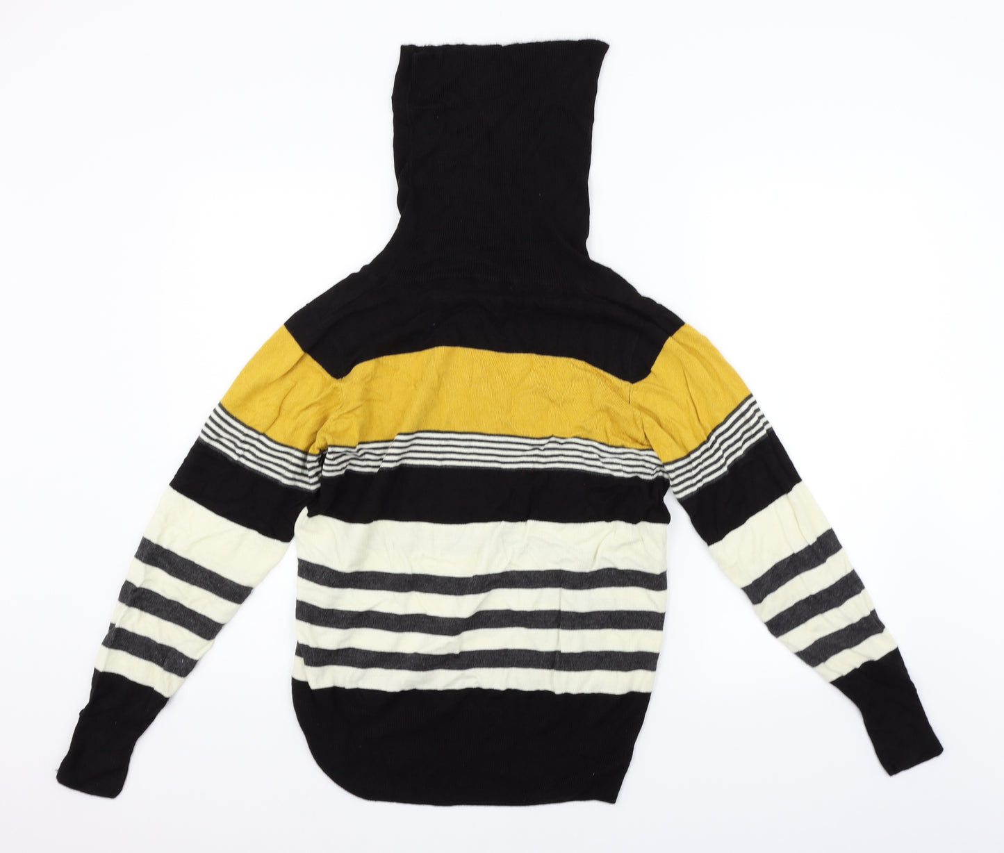EWM Womens Yellow Striped  Pullover Jumper Size M
