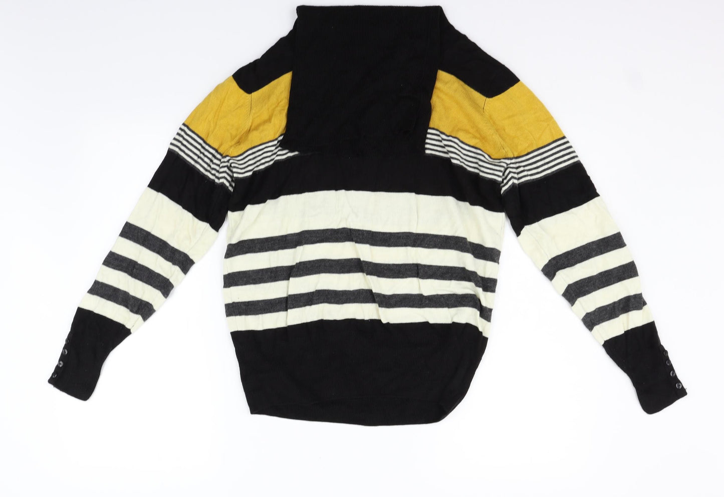 EWM Womens Yellow Striped  Pullover Jumper Size M