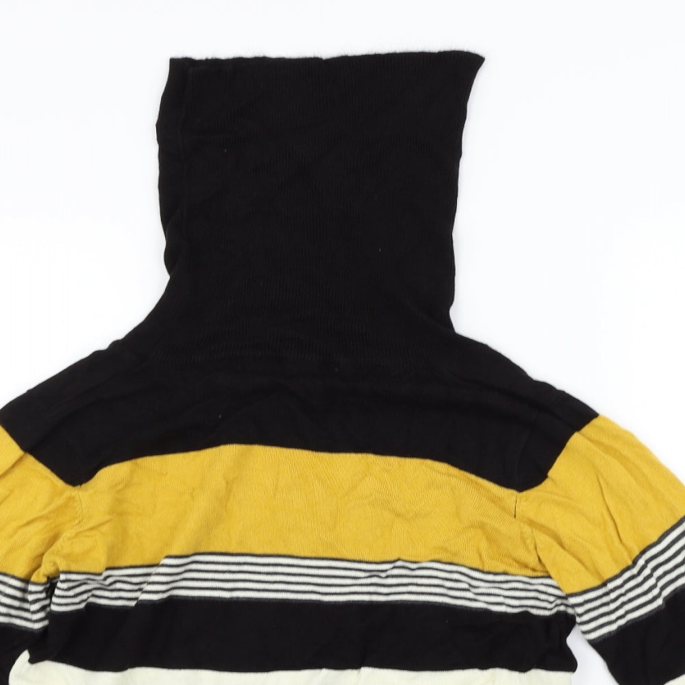 EWM Womens Yellow Striped  Pullover Jumper Size M