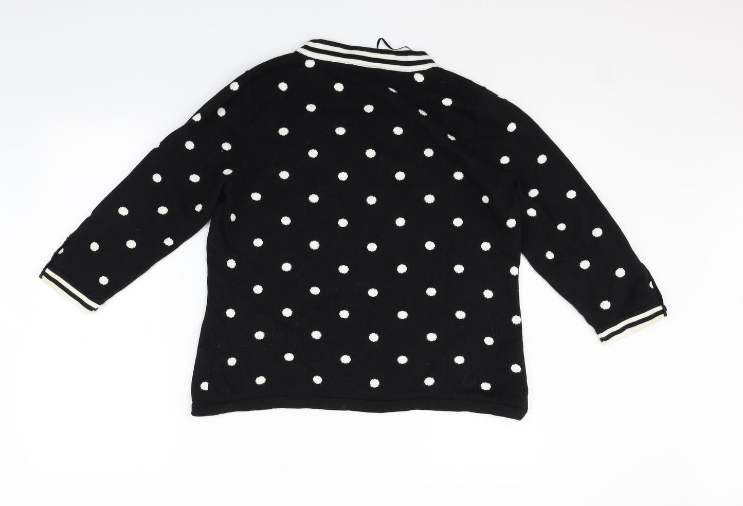 county casual Womens Black Polka Dot  Pullover Jumper Size XL