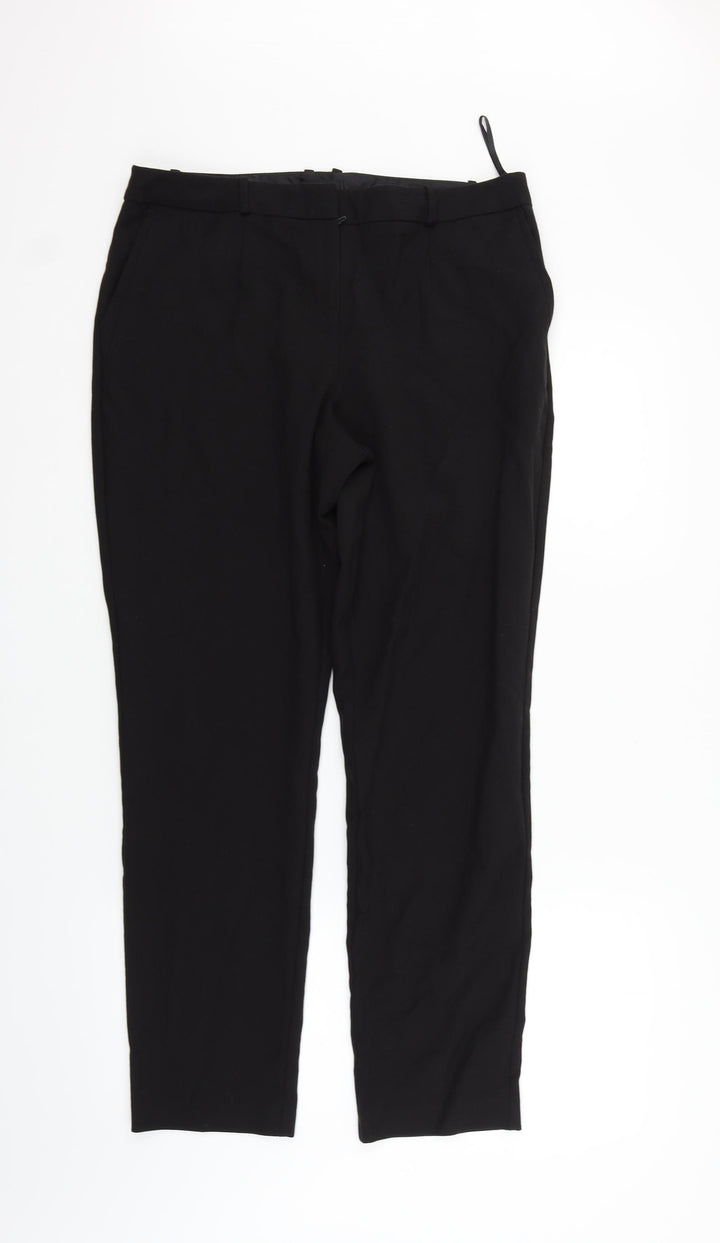M&Co Womens Black Houndstooth Trousers Size 12 L27 in