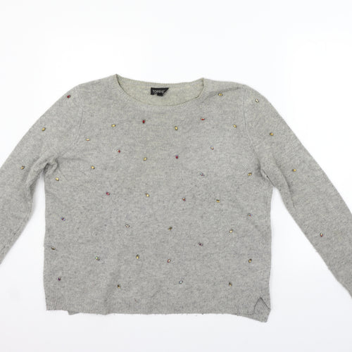 Topshop Womens Grey   Pullover Jumper Size 10