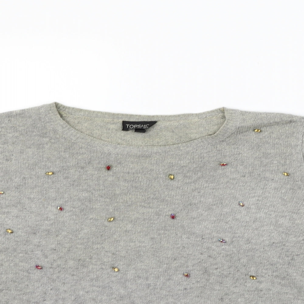 Topshop Womens Grey   Pullover Jumper Size 10