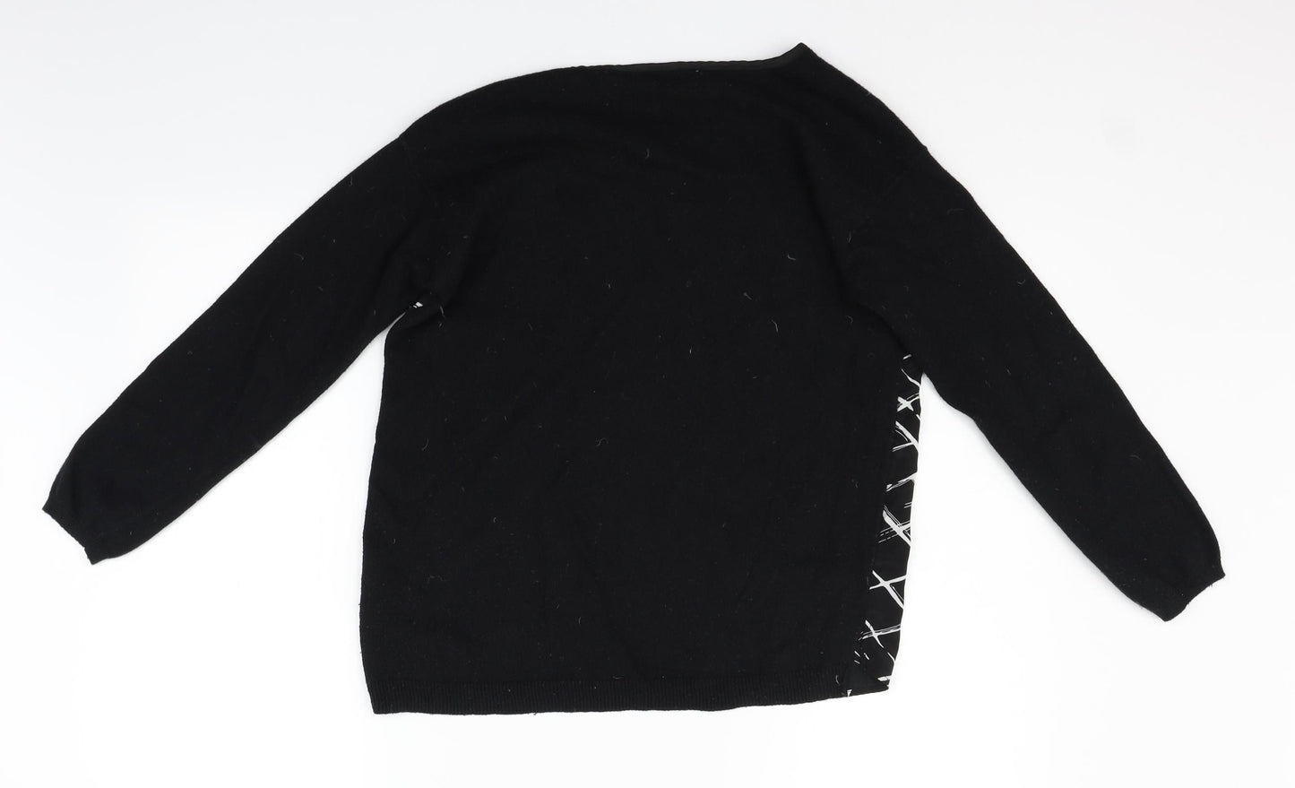 Jasper Conran Womens Black Geometric  Pullover Jumper Size 8