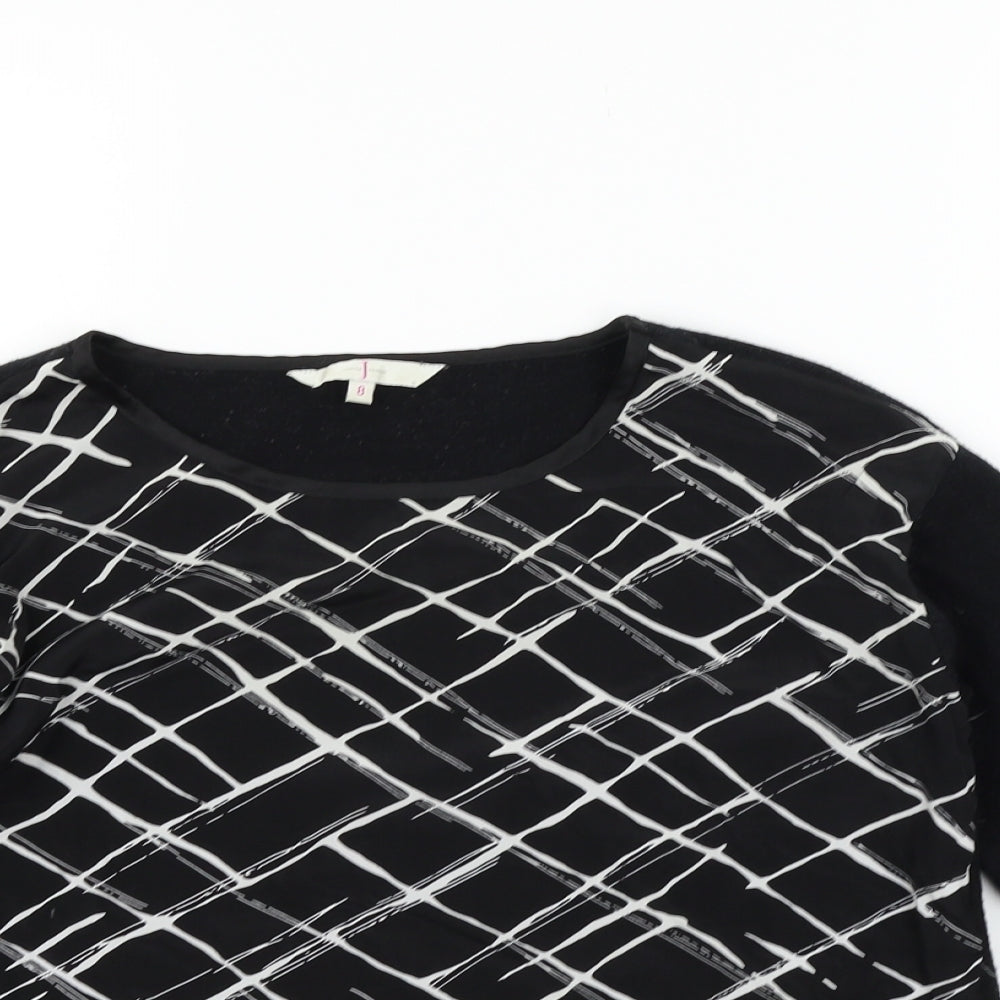 Jasper Conran Womens Black Geometric  Pullover Jumper Size 8