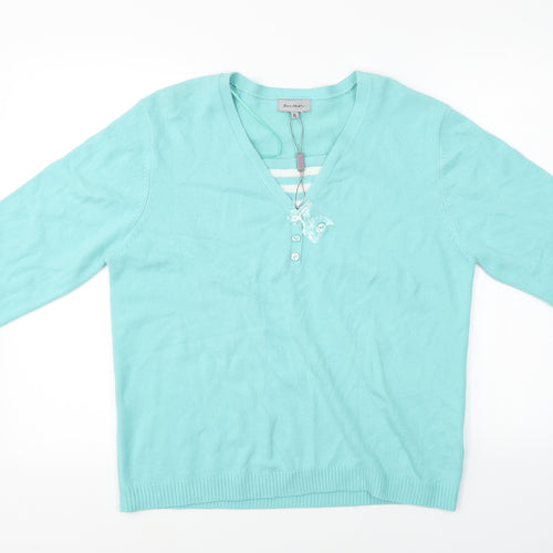 Ann Marie  Womens Blue   Pullover Jumper Size XL