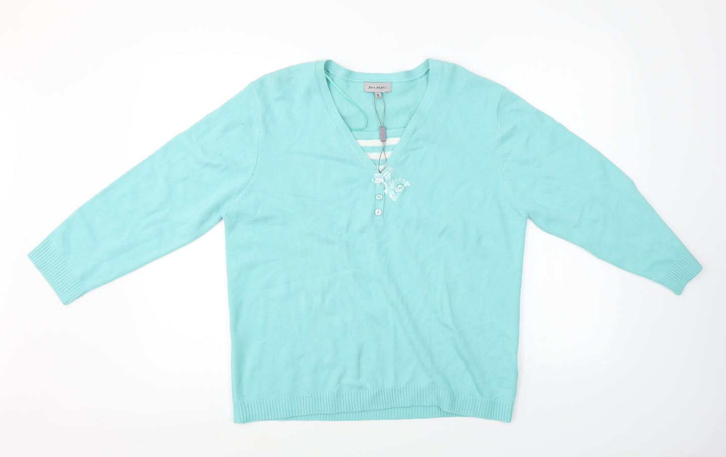 Ann Marie  Womens Blue   Pullover Jumper Size XL