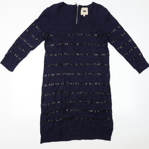 FWM Womens Blue Striped  A-Line  Size 12