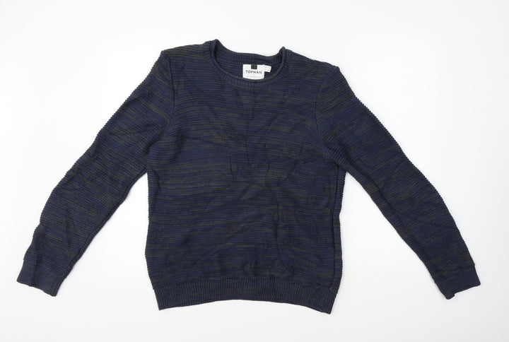 Topman Mens Blue Pullover Jumper Size S