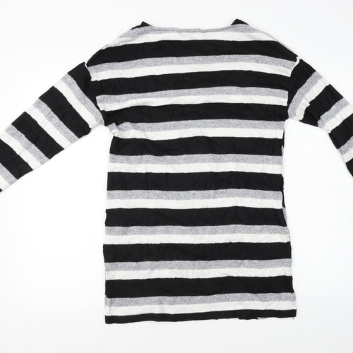 F&F  Womens Black Striped  A-Line  Size 8