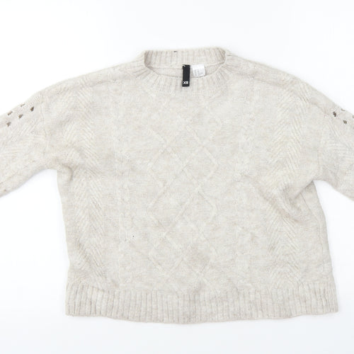 H&M  Womens Beige   Pullover Jumper Size XS