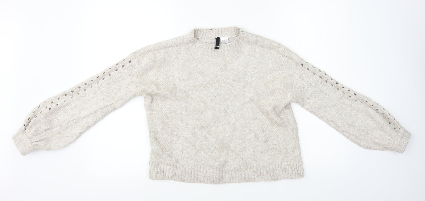 H&M  Womens Beige   Pullover Jumper Size XS