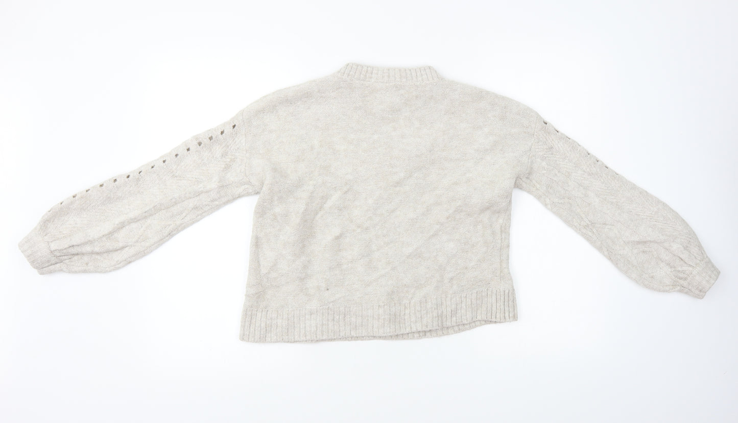 H&M  Womens Beige   Pullover Jumper Size XS