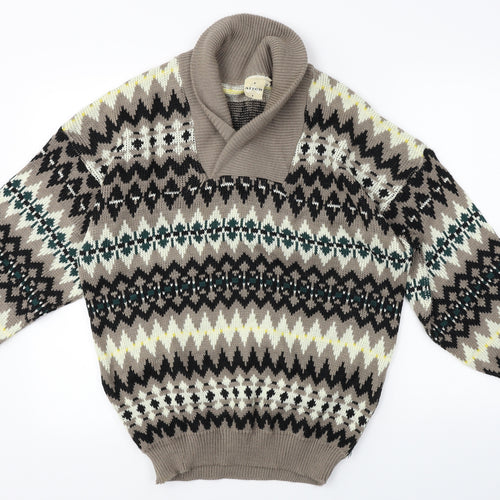 Aitch  Womens Brown Herringbone  Pullover Jumper Size M