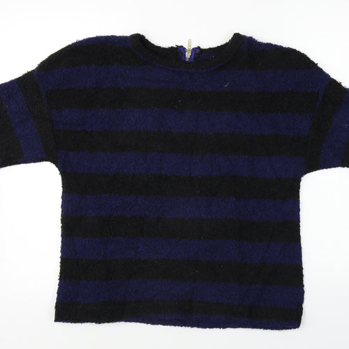 Zara  Womens Black Striped  Pullover Jumper Size M
