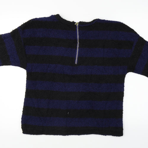 Zara  Womens Black Striped  Pullover Jumper Size M