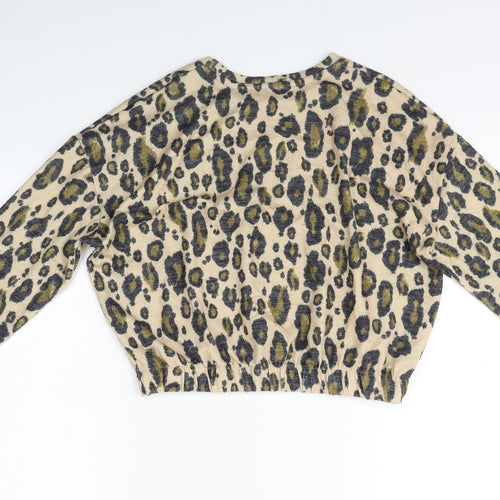 River Island Girls Beige Animal Print  Pullover Jumper Size 11-12 Years