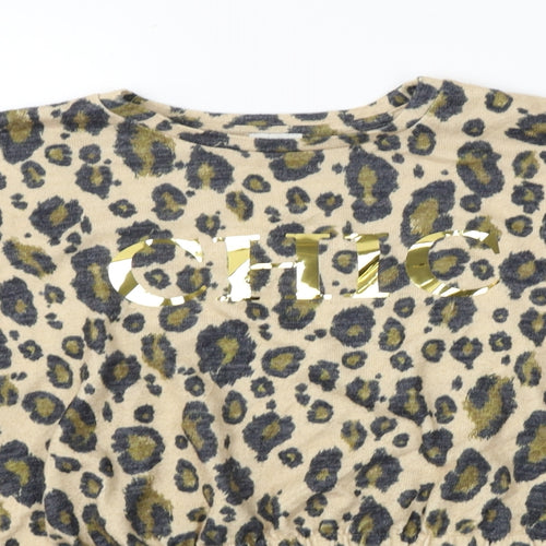 River Island Girls Beige Animal Print  Pullover Jumper Size 11-12 Years