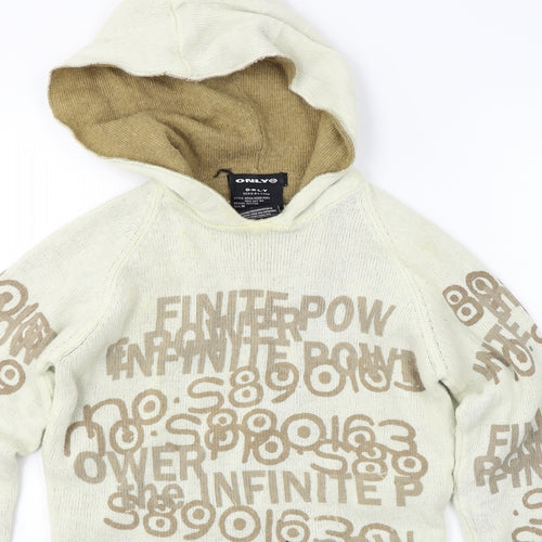Only  Womens Beige   Pullover Hoodie Size M