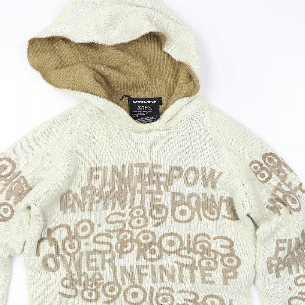 Only  Womens Beige   Pullover Hoodie Size M