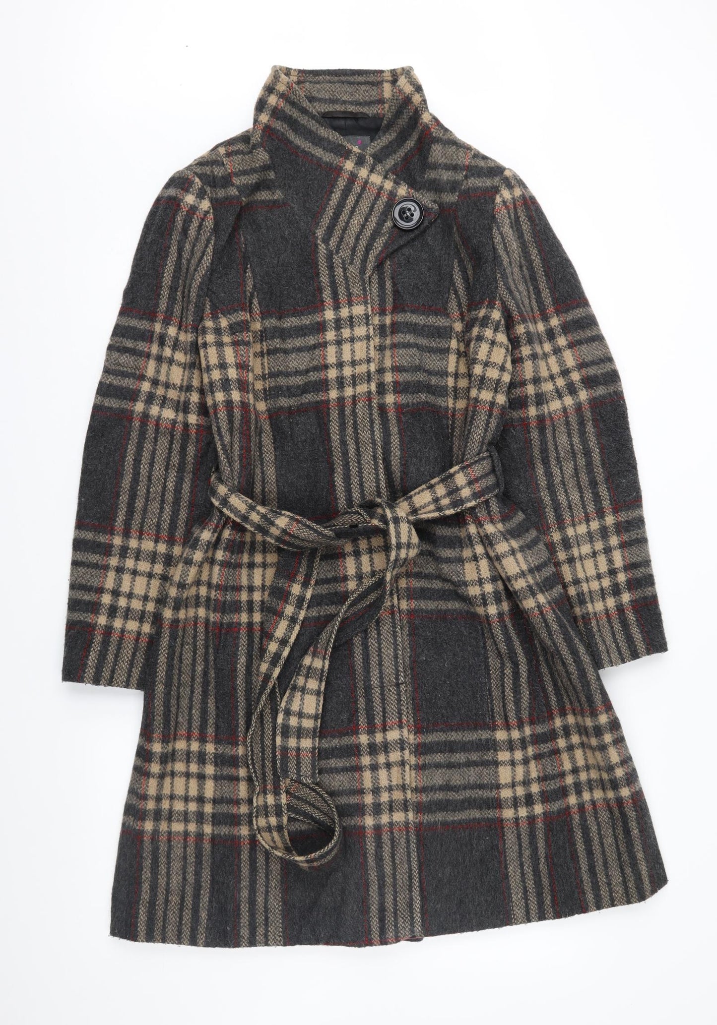 Per Una Womens Brown Check  Overcoat Coat Size 12