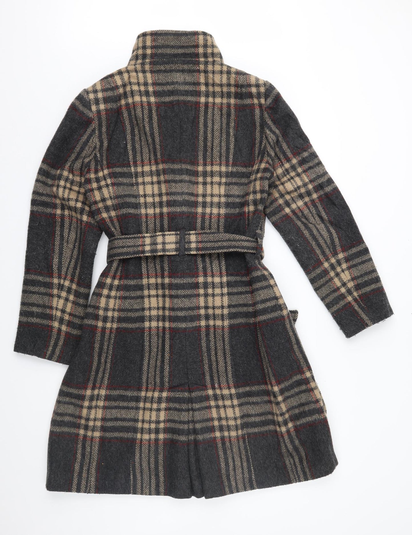 Per Una Womens Brown Check  Overcoat Coat Size 12