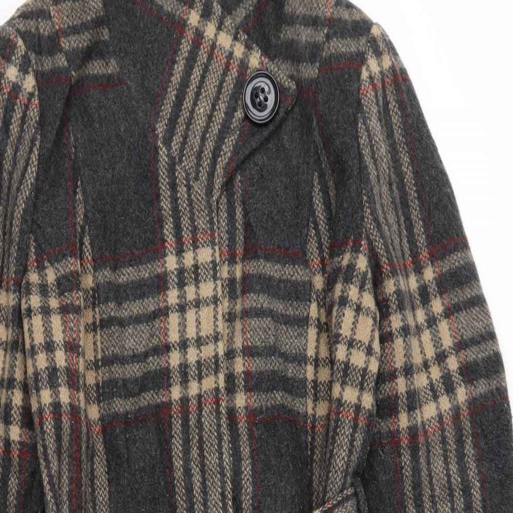 Per Una Womens Brown Check  Overcoat Coat Size 12