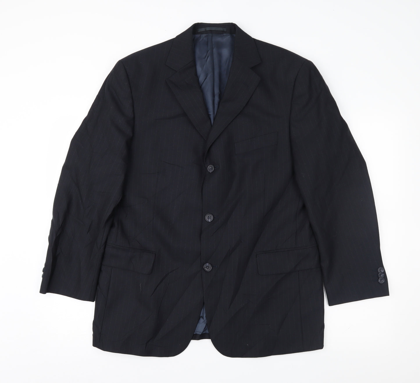 Scott & Taylor Mens Blue Striped  Jacket Suit Jacket Size 42