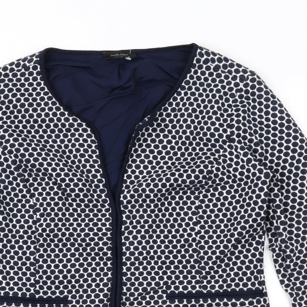 Claudia Strater Womens Blue Polka Dot  Jacket  Size 10