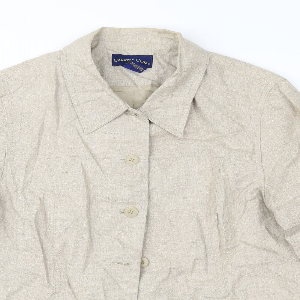 Charter Club Womens Beige   Jacket  Size M