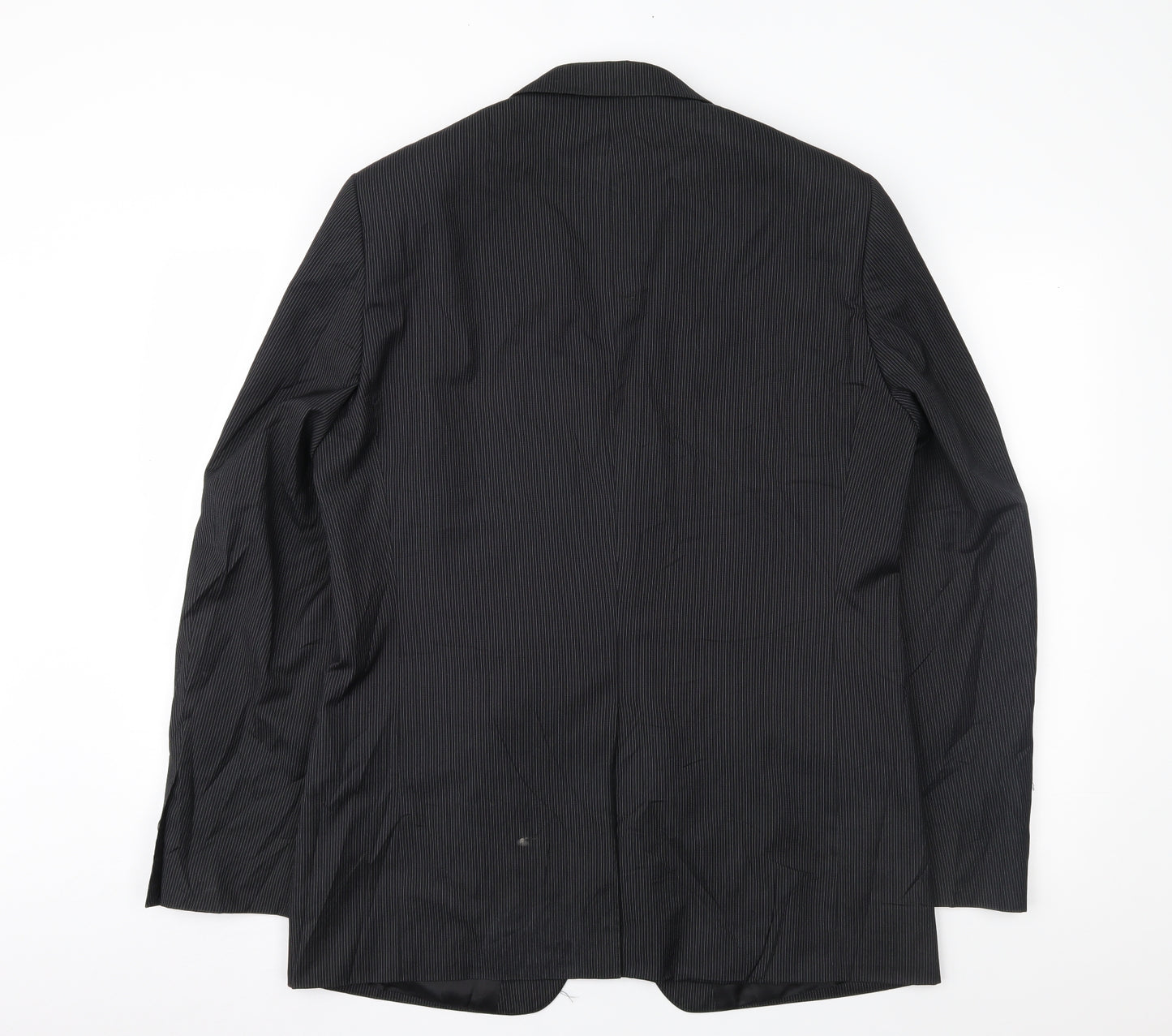 H&M Mens Black Striped  Jacket Suit Jacket Size 42