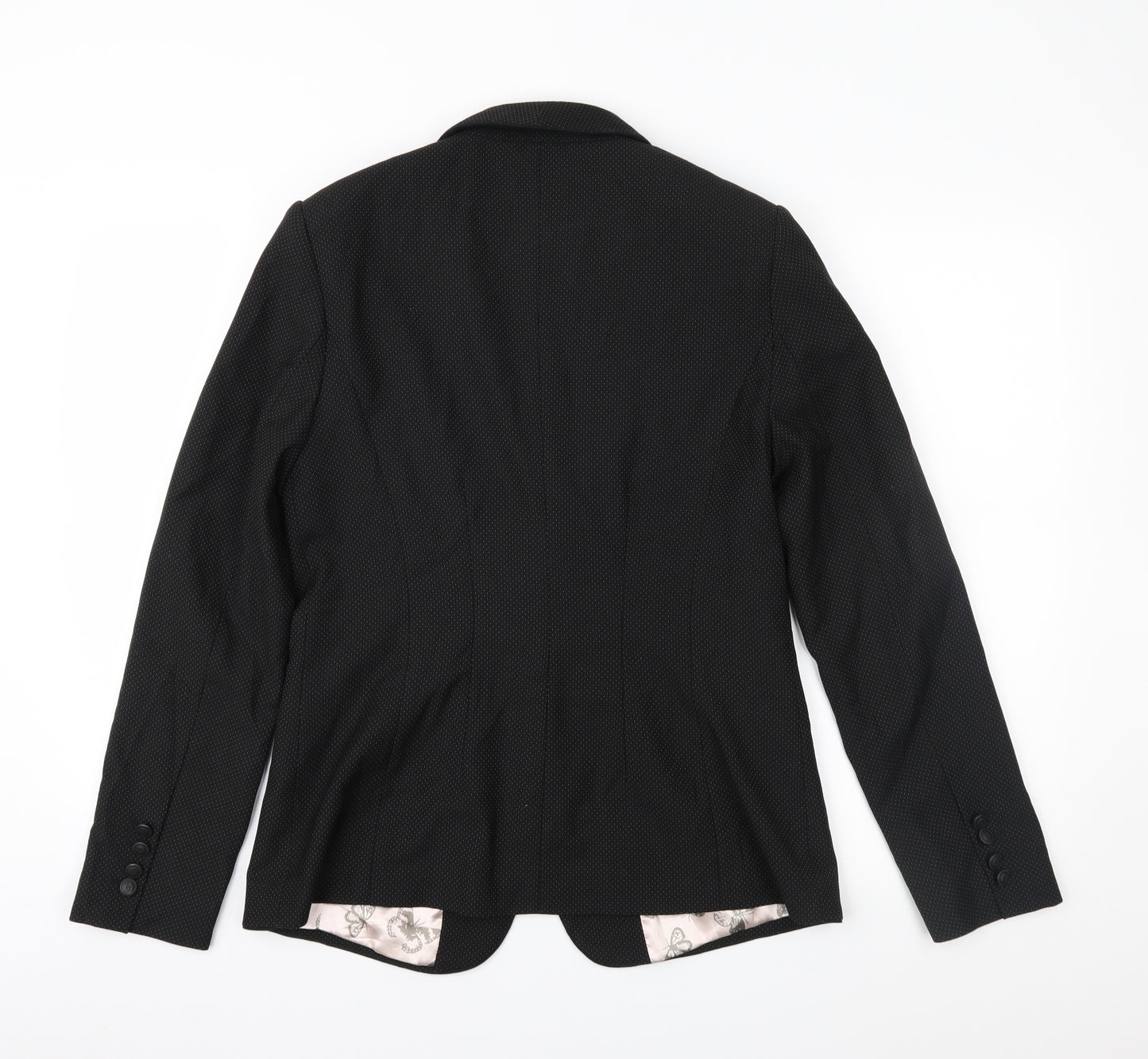 NEXT Womens Black Polka Dot  Jacket Suit Jacket Size 12