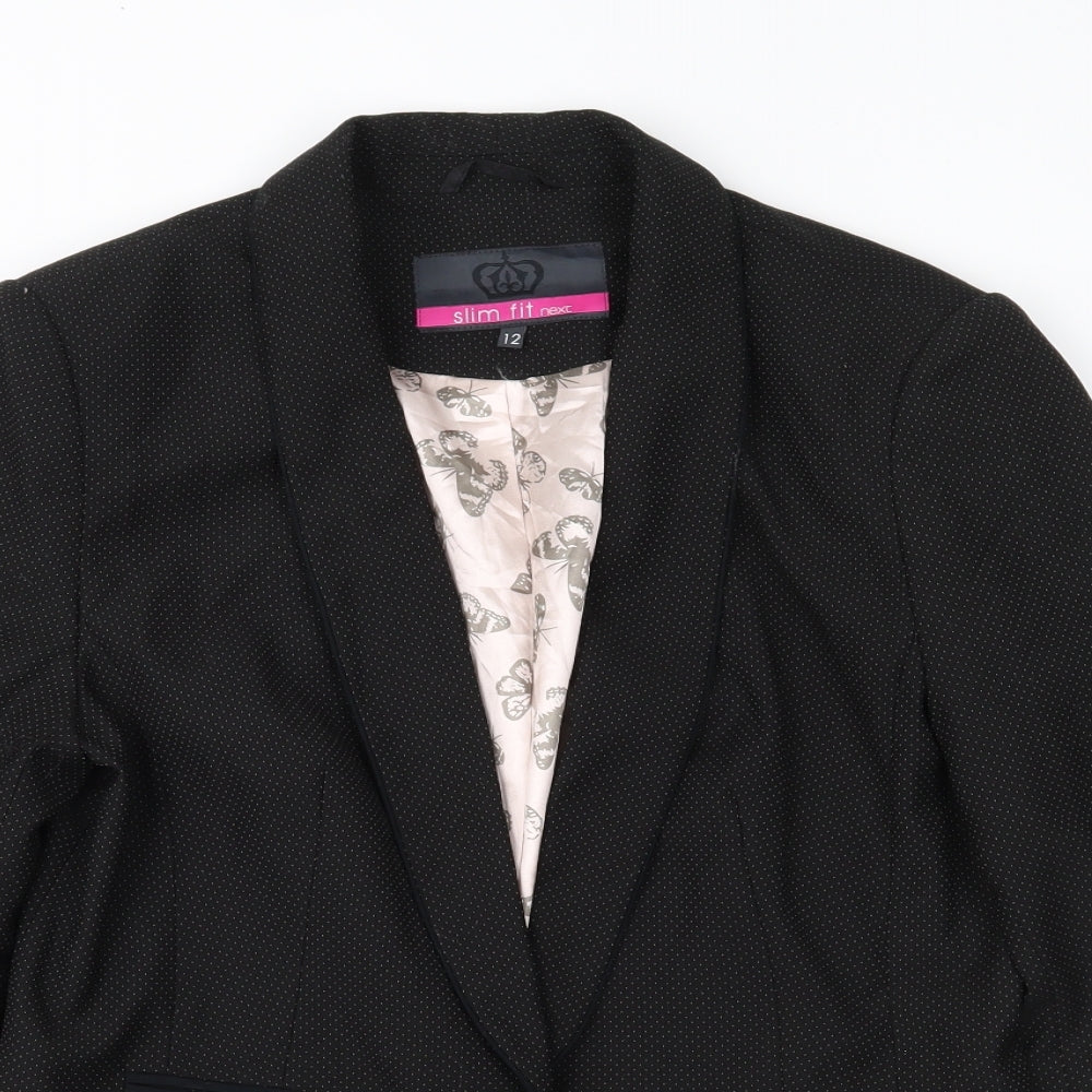 NEXT Womens Black Polka Dot  Jacket Suit Jacket Size 12