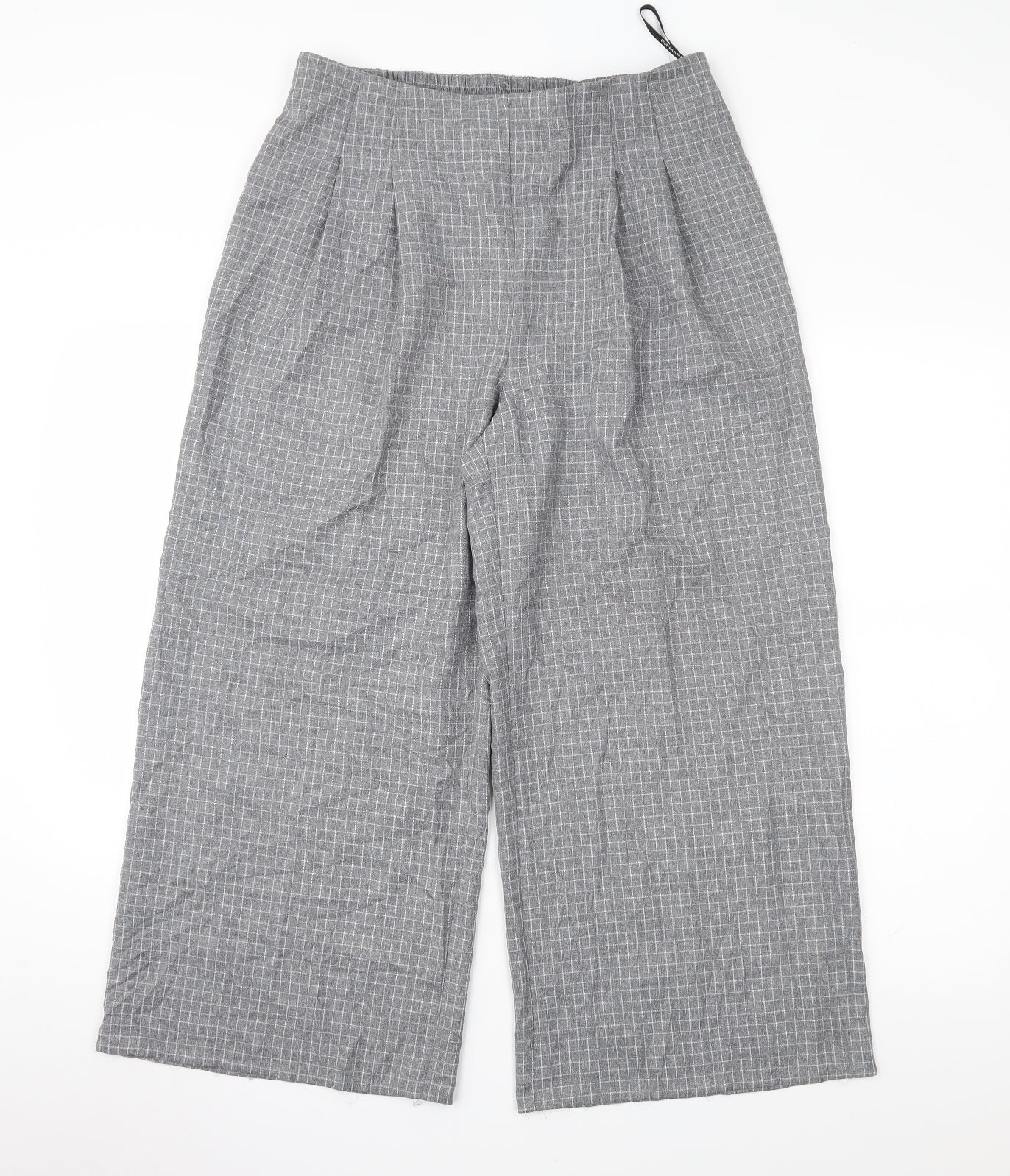 Atmosphere Womens Grey Check  Cropped Trousers Size 14 L23 in