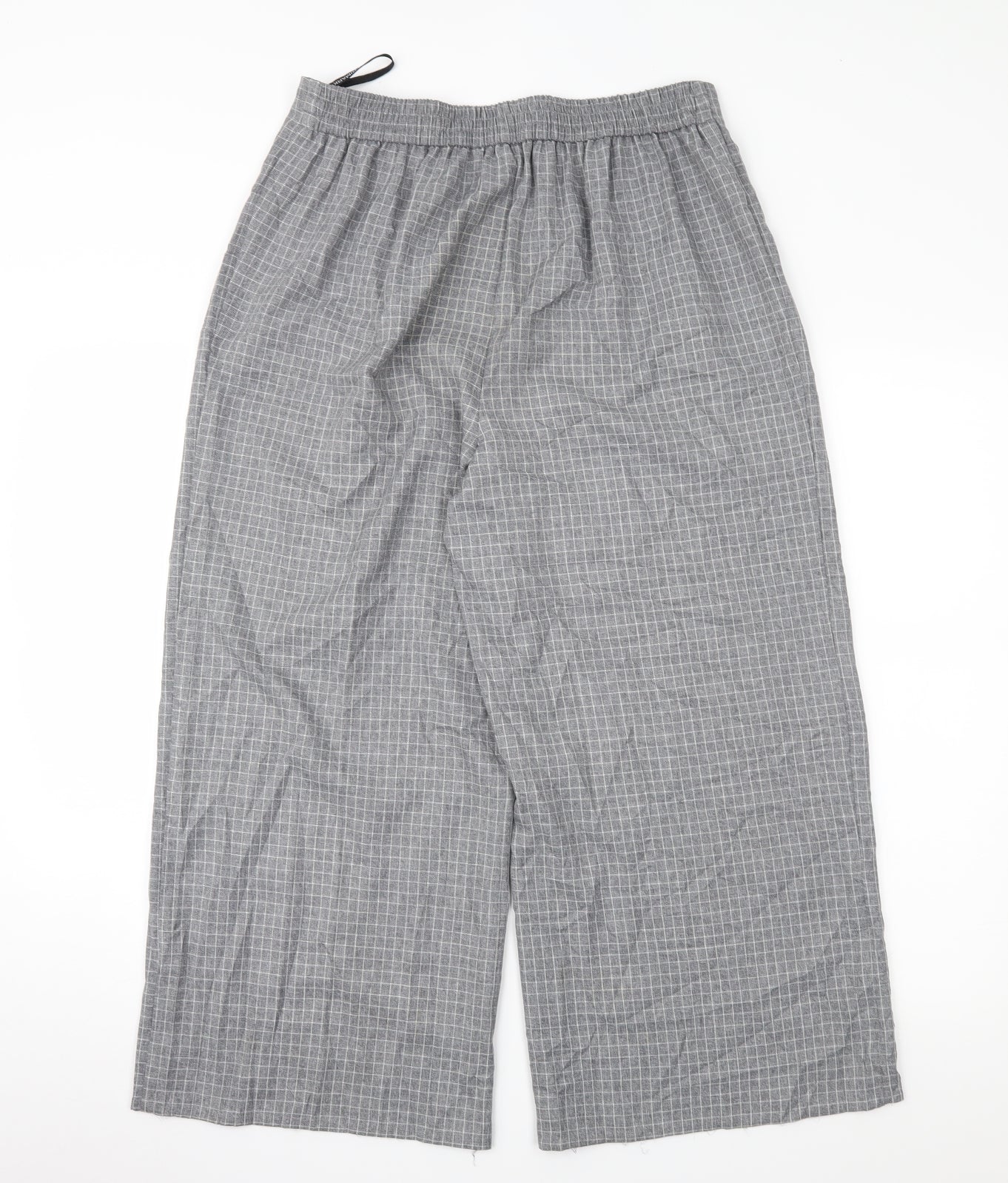 Atmosphere Womens Grey Check  Cropped Trousers Size 14 L23 in