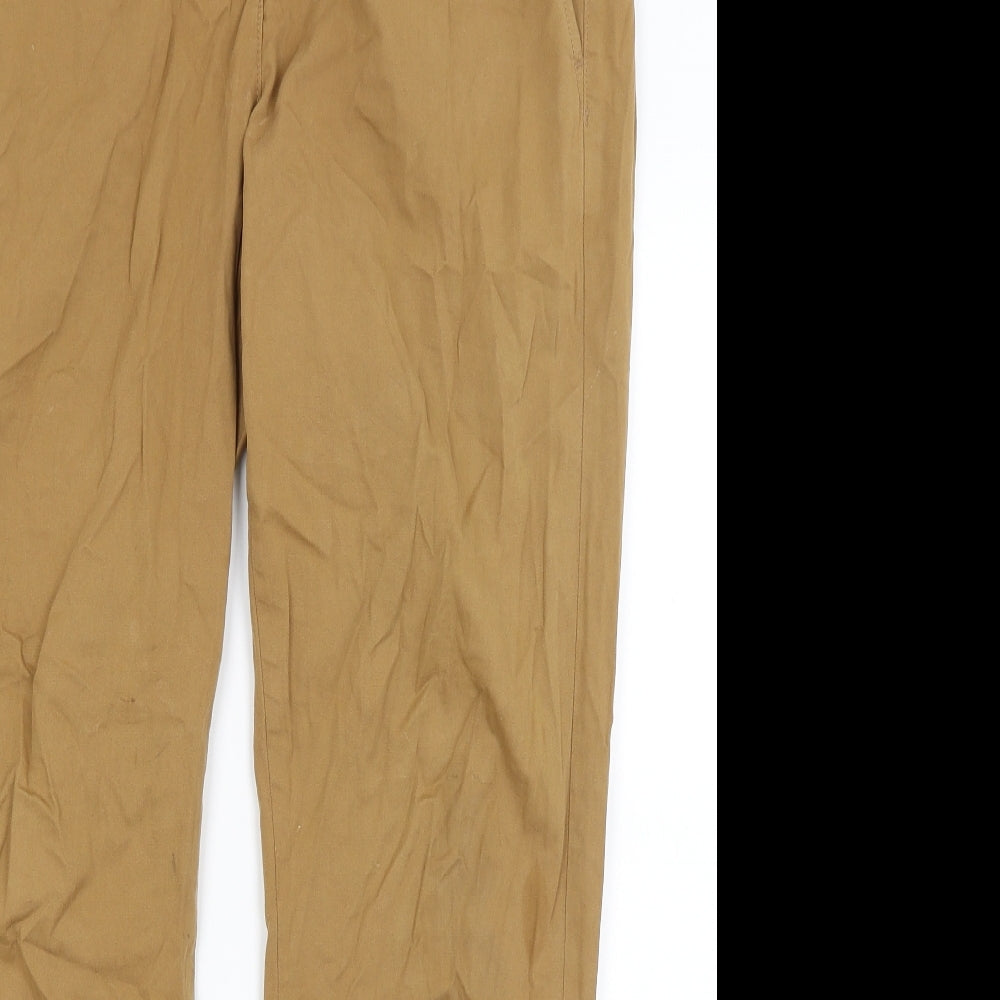M&S Womens Brown   Chino Trousers Size 14 L29 in