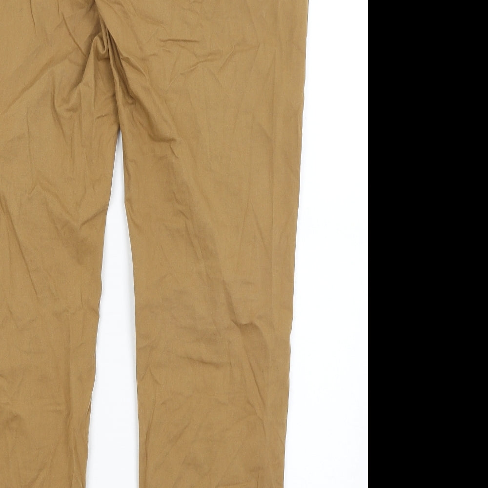 M&S Womens Brown   Chino Trousers Size 14 L29 in