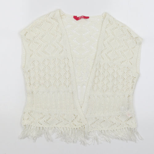 YD Girls White   Wrap Jumper Size 7-8 Years