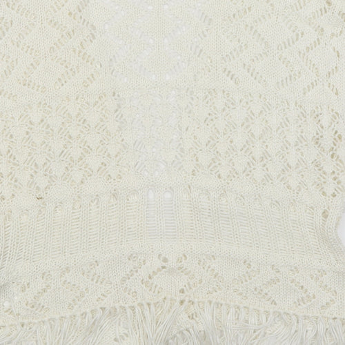 YD Girls White   Wrap Jumper Size 7-8 Years