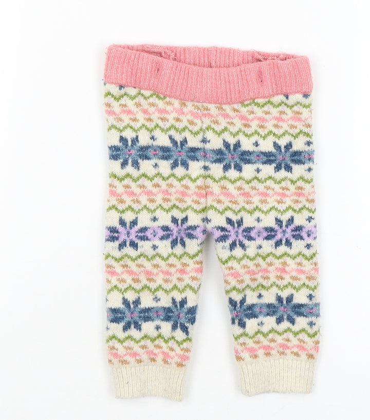 M&S Baby Beige Geometric Capri Trousers Size 3-6 Months