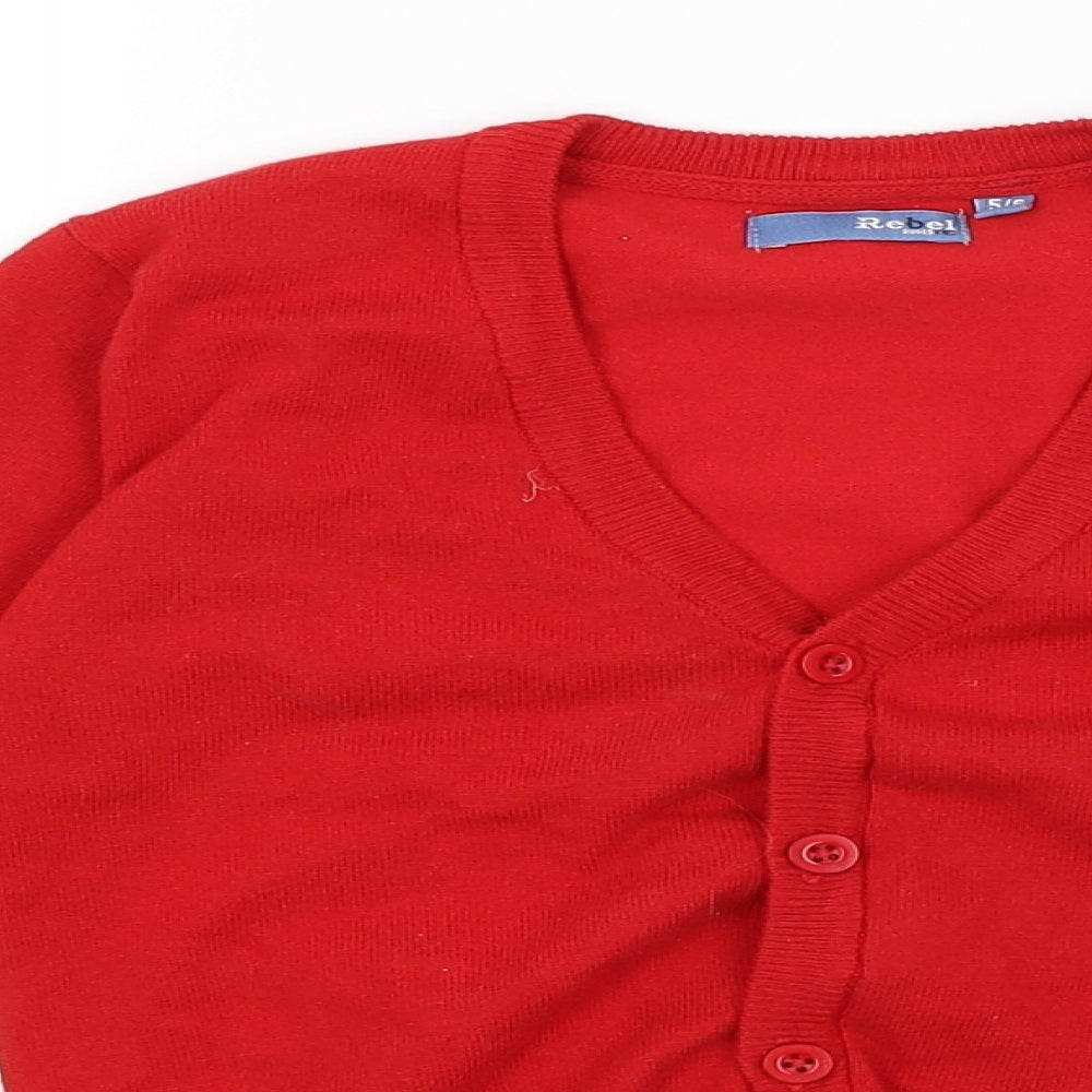 Rebel Girls Red   Cardigan Jumper Size 5-6 Years
