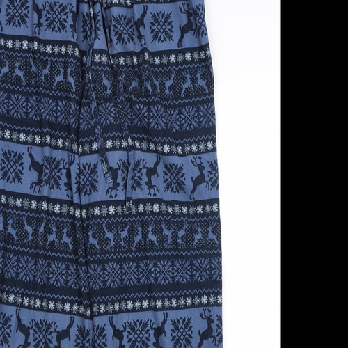 TU Mens Blue Solid   Pyjama Pants Size M  - Christmas