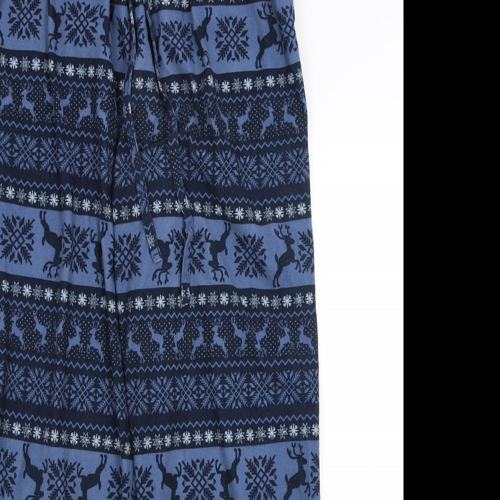 TU Mens Blue Solid   Pyjama Pants Size M  - Christmas
