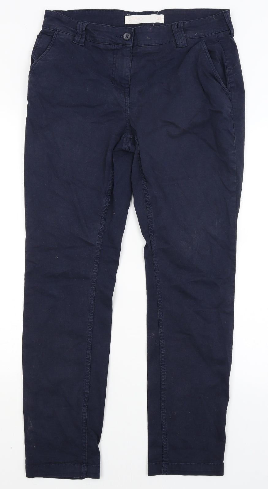 NEXT Womens Blue   Chino Trousers Size 12 L29 in