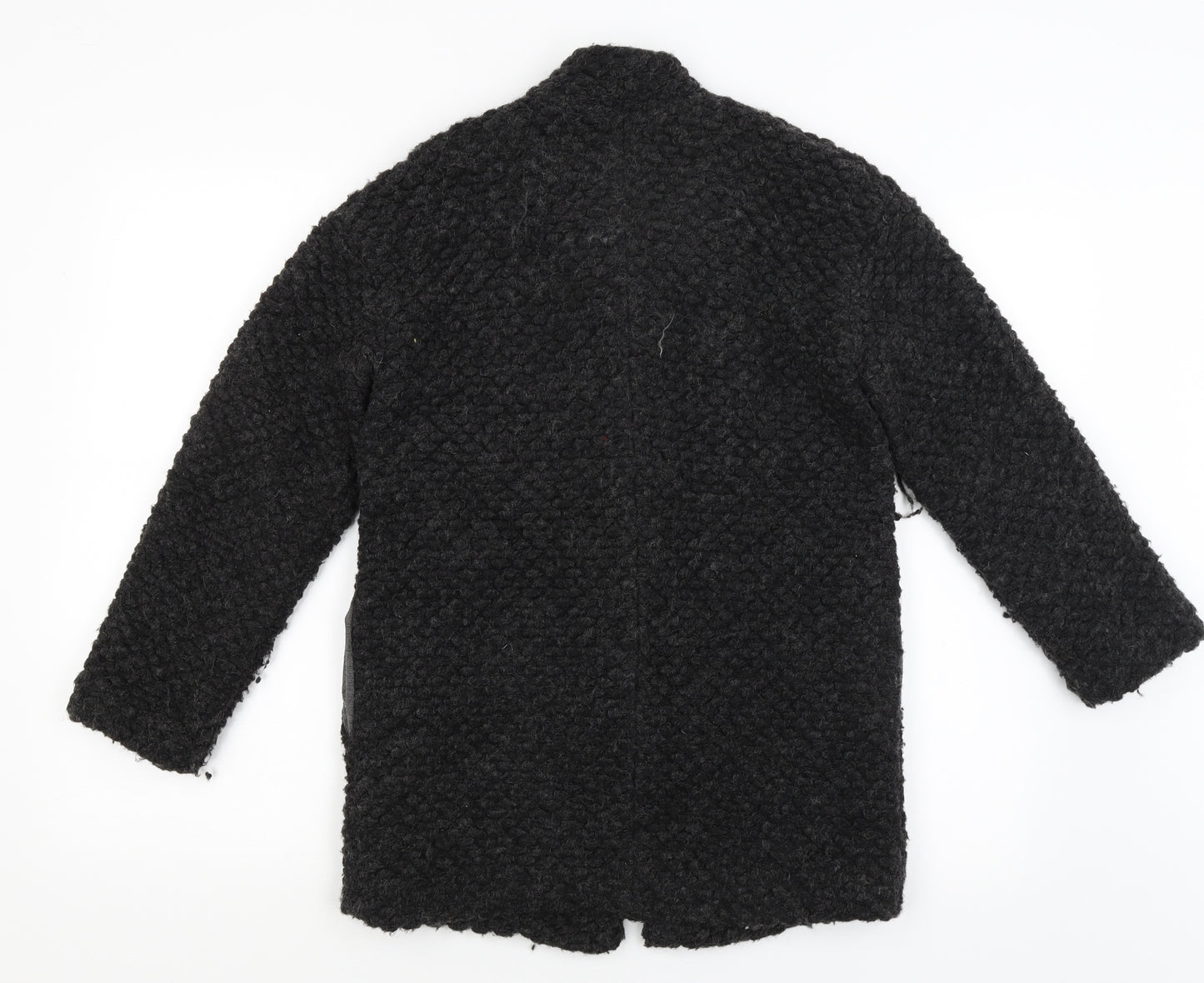 Mango Kids Girls Black   Overcoat Coat Size 11-12 Years