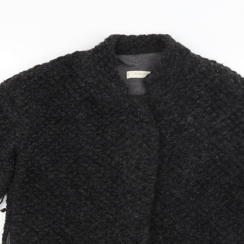 Mango Kids Girls Black   Overcoat Coat Size 11-12 Years