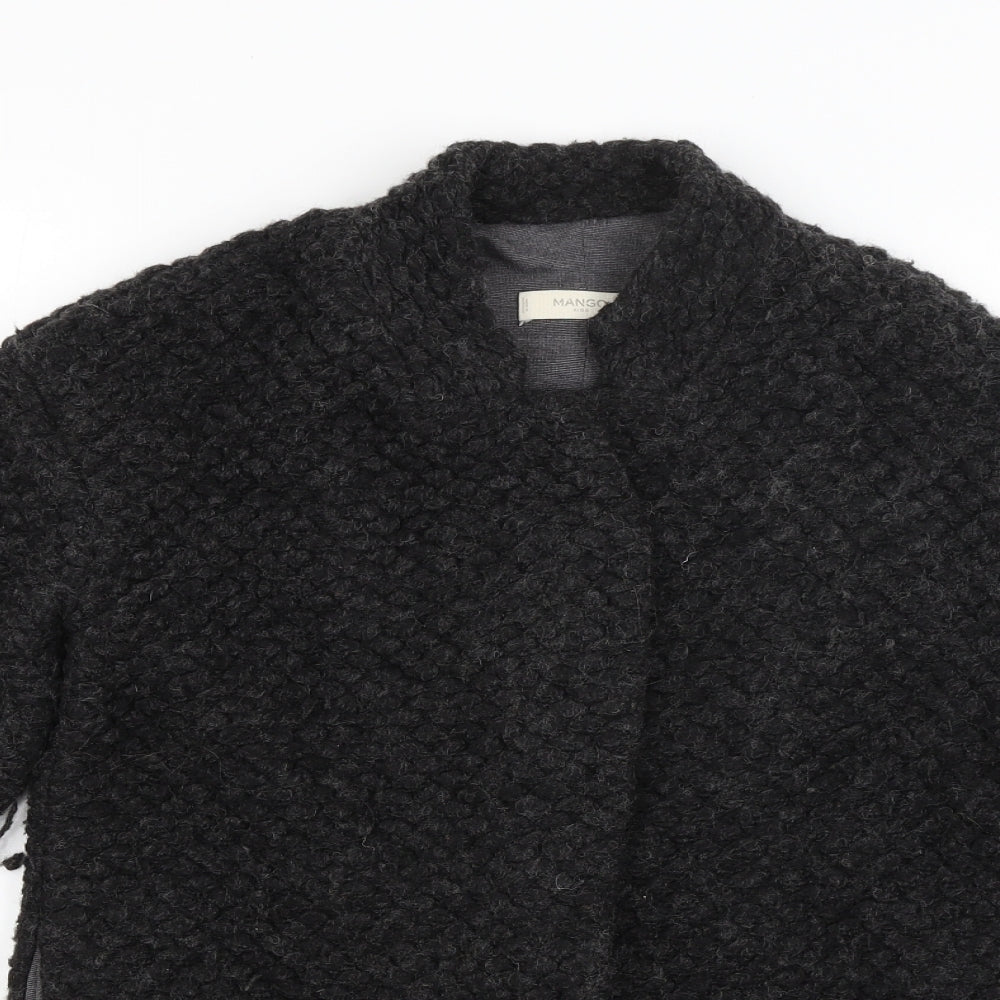 Mango Kids Girls Black   Overcoat Coat Size 11-12 Years