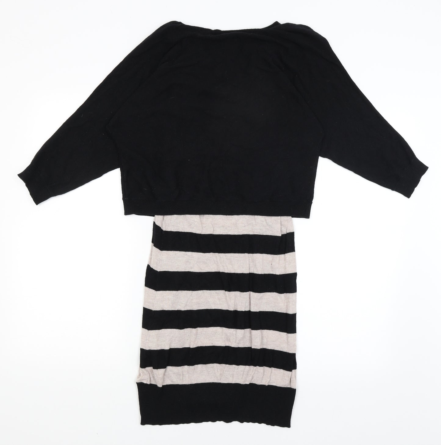 Warehouse Womens Beige Striped  T-Shirt Dress  Size 8